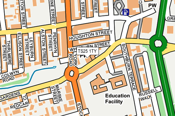 TS25 1TY map - OS OpenMap – Local (Ordnance Survey)