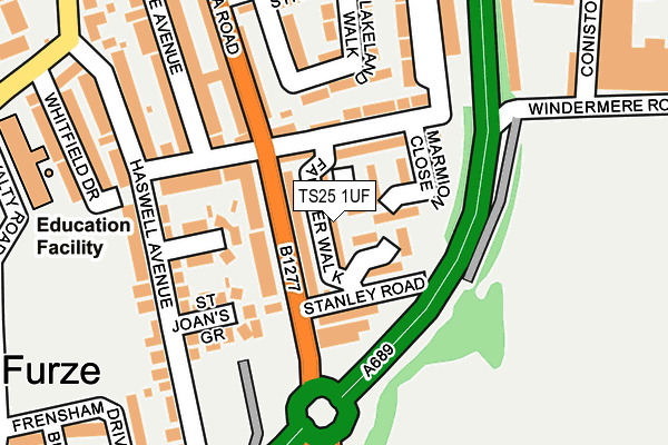 TS25 1UF map - OS OpenMap – Local (Ordnance Survey)