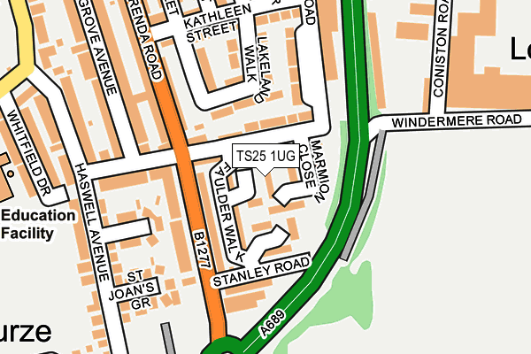 TS25 1UG map - OS OpenMap – Local (Ordnance Survey)