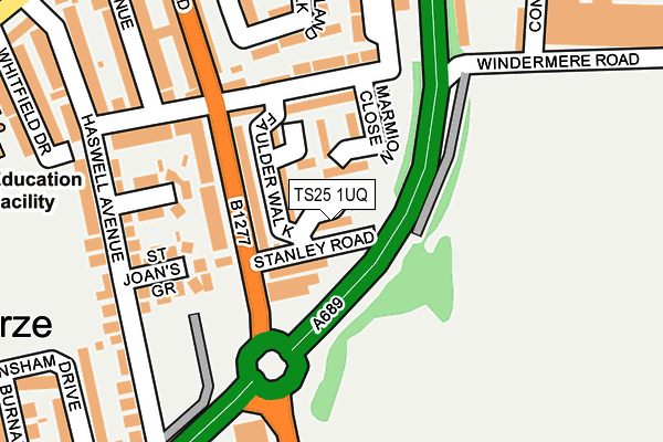 TS25 1UQ map - OS OpenMap – Local (Ordnance Survey)