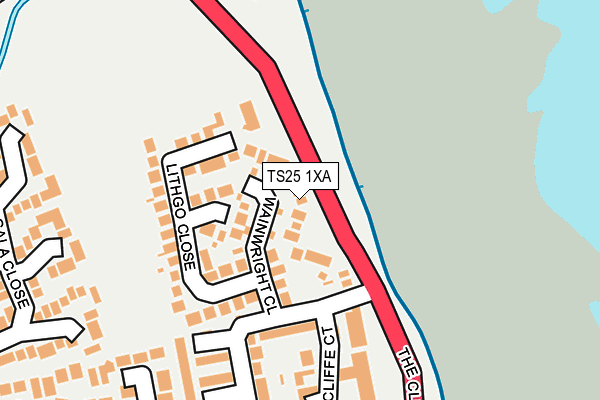 TS25 1XA map - OS OpenMap – Local (Ordnance Survey)