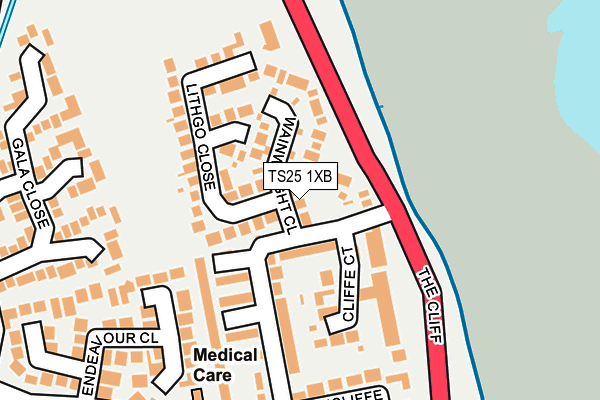 TS25 1XB map - OS OpenMap – Local (Ordnance Survey)