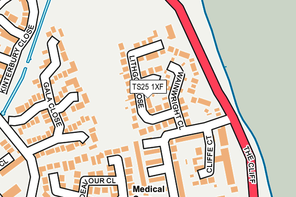 TS25 1XF map - OS OpenMap – Local (Ordnance Survey)