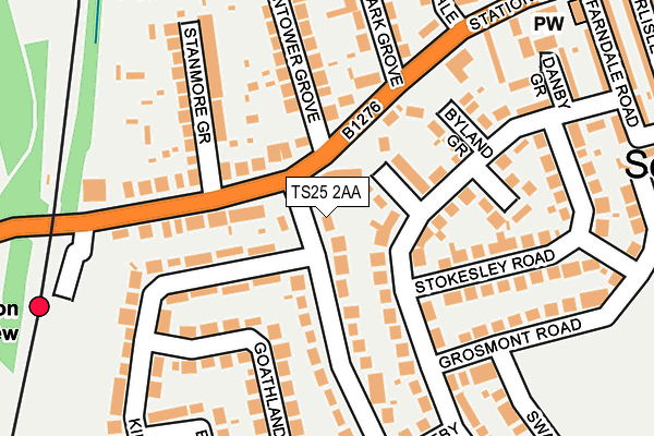 TS25 2AA map - OS OpenMap – Local (Ordnance Survey)