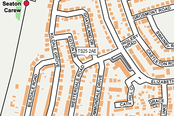 TS25 2AE map - OS OpenMap – Local (Ordnance Survey)