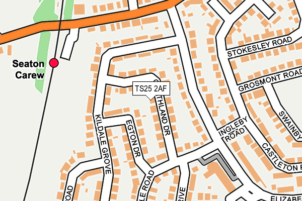 TS25 2AF map - OS OpenMap – Local (Ordnance Survey)