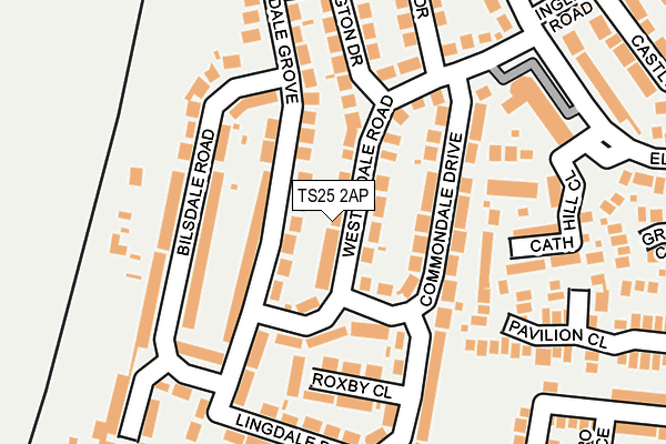 TS25 2AP map - OS OpenMap – Local (Ordnance Survey)