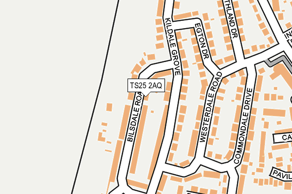 TS25 2AQ map - OS OpenMap – Local (Ordnance Survey)