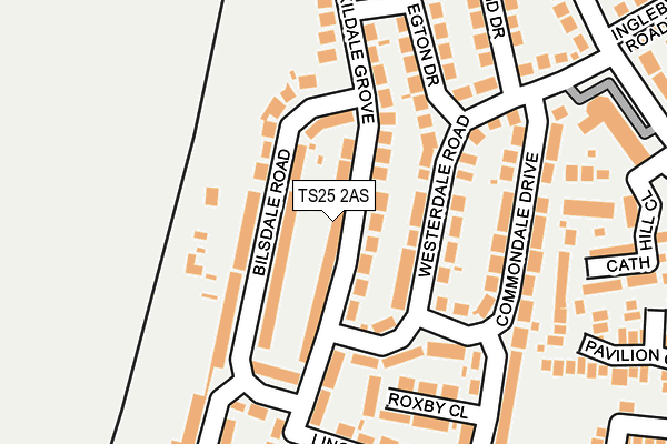 TS25 2AS map - OS OpenMap – Local (Ordnance Survey)