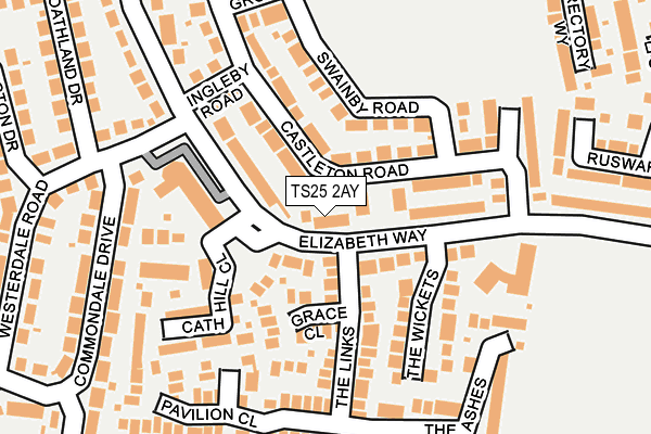 TS25 2AY map - OS OpenMap – Local (Ordnance Survey)