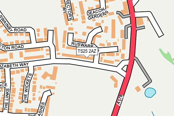 TS25 2AZ map - OS OpenMap – Local (Ordnance Survey)