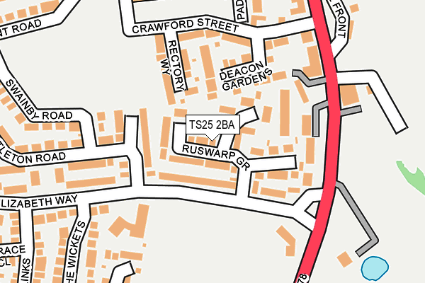 TS25 2BA map - OS OpenMap – Local (Ordnance Survey)