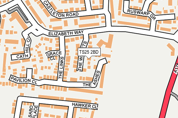 TS25 2BD map - OS OpenMap – Local (Ordnance Survey)