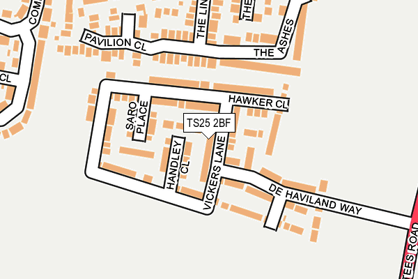 TS25 2BF map - OS OpenMap – Local (Ordnance Survey)