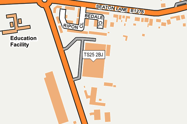 TS25 2BJ map - OS OpenMap – Local (Ordnance Survey)