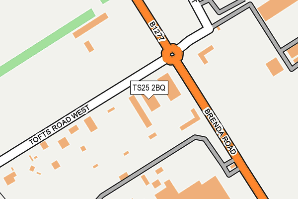 TS25 2BQ map - OS OpenMap – Local (Ordnance Survey)