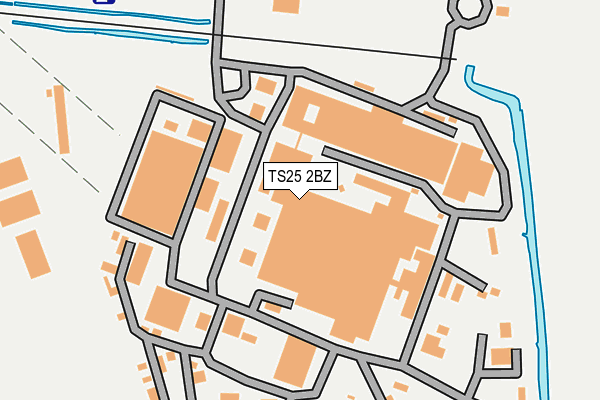TS25 2BZ map - OS OpenMap – Local (Ordnance Survey)
