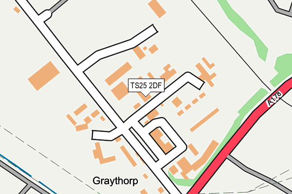 TS25 2DF map - OS OpenMap – Local (Ordnance Survey)