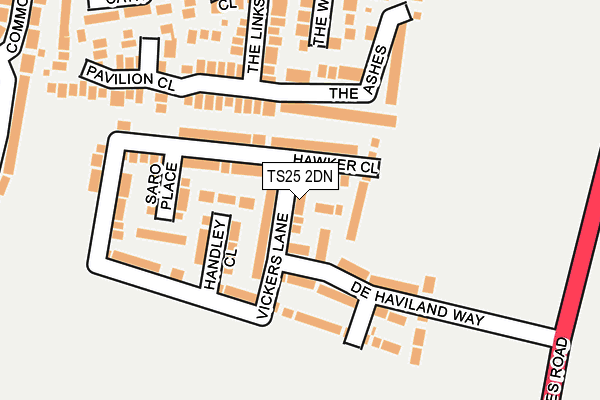 TS25 2DN map - OS OpenMap – Local (Ordnance Survey)