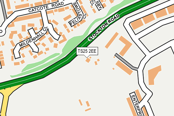 TS25 2EE map - OS OpenMap – Local (Ordnance Survey)