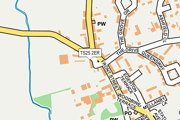 TS25 2ER map - OS OpenMap – Local (Ordnance Survey)