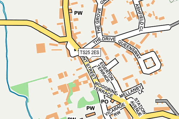 TS25 2ES map - OS OpenMap – Local (Ordnance Survey)