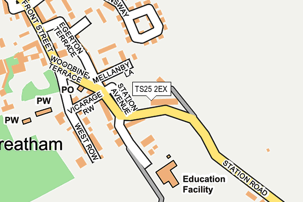 TS25 2EX map - OS OpenMap – Local (Ordnance Survey)