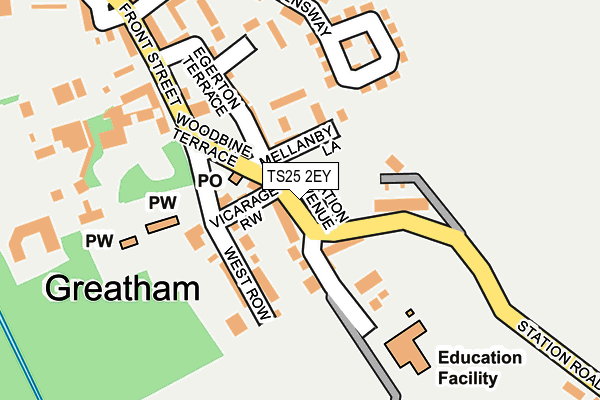 TS25 2EY map - OS OpenMap – Local (Ordnance Survey)