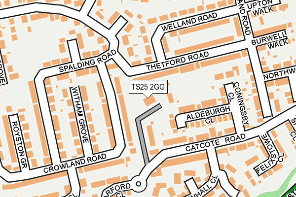 TS25 2GG map - OS OpenMap – Local (Ordnance Survey)