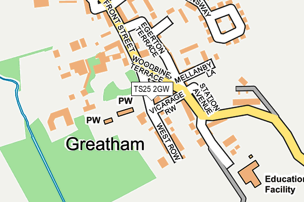 TS25 2GW map - OS OpenMap – Local (Ordnance Survey)