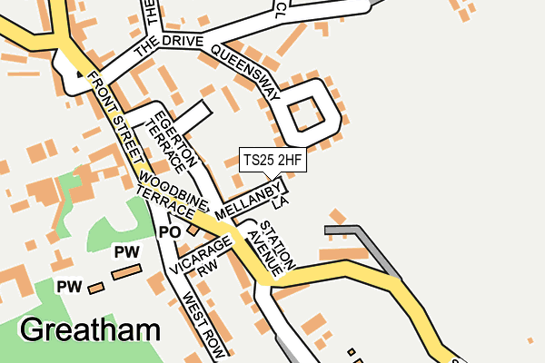 TS25 2HF map - OS OpenMap – Local (Ordnance Survey)