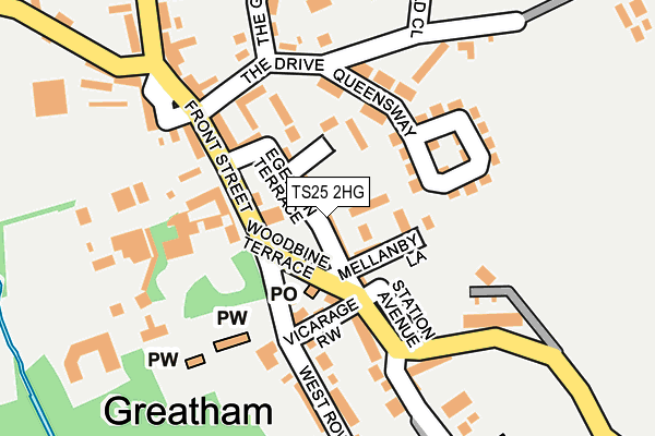 TS25 2HG map - OS OpenMap – Local (Ordnance Survey)