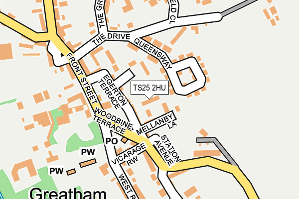 TS25 2HU map - OS OpenMap – Local (Ordnance Survey)