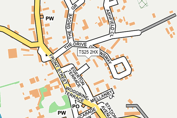 TS25 2HX map - OS OpenMap – Local (Ordnance Survey)