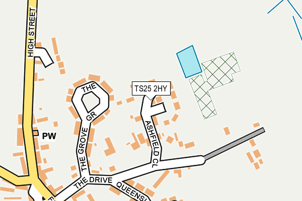TS25 2HY map - OS OpenMap – Local (Ordnance Survey)