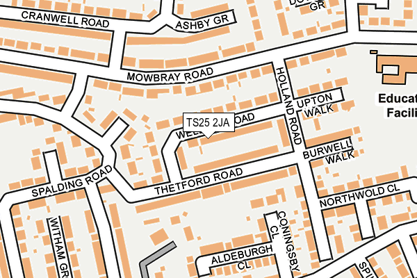 TS25 2JA map - OS OpenMap – Local (Ordnance Survey)