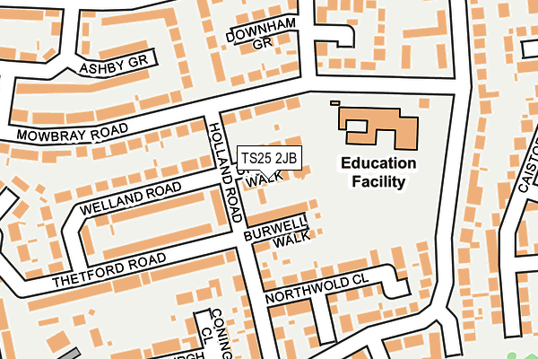 TS25 2JB map - OS OpenMap – Local (Ordnance Survey)