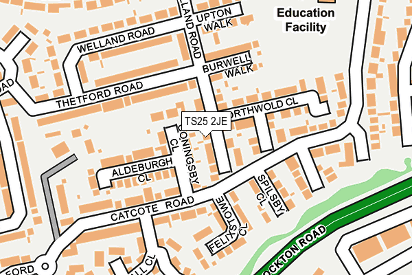 TS25 2JE map - OS OpenMap – Local (Ordnance Survey)