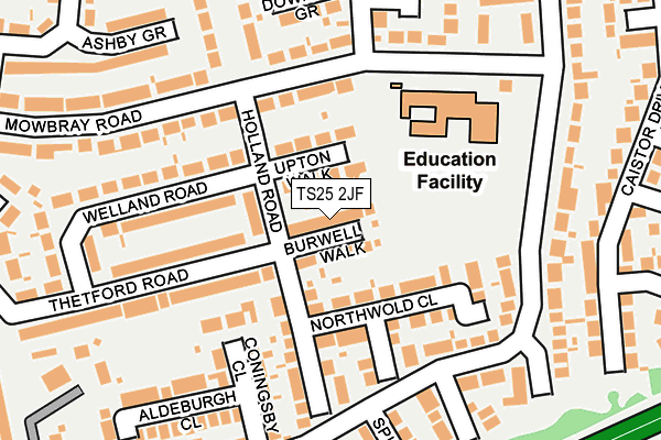 TS25 2JF map - OS OpenMap – Local (Ordnance Survey)