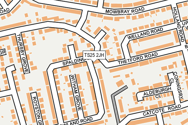 TS25 2JH map - OS OpenMap – Local (Ordnance Survey)