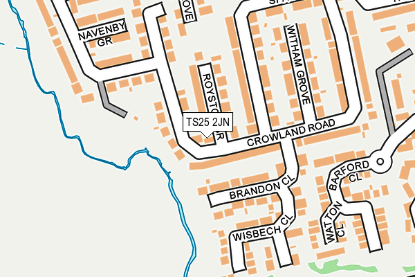 TS25 2JN map - OS OpenMap – Local (Ordnance Survey)