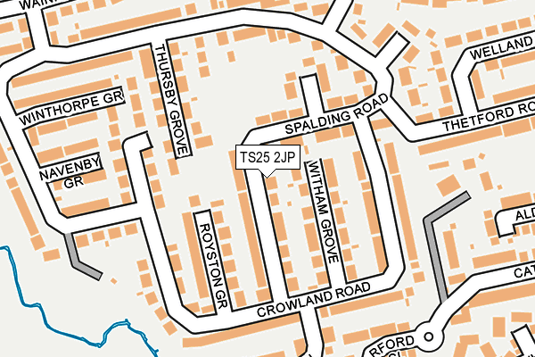 TS25 2JP map - OS OpenMap – Local (Ordnance Survey)