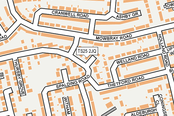 TS25 2JQ map - OS OpenMap – Local (Ordnance Survey)