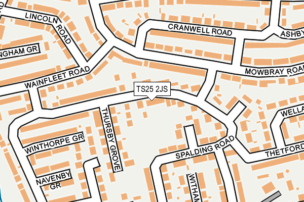 TS25 2JS map - OS OpenMap – Local (Ordnance Survey)