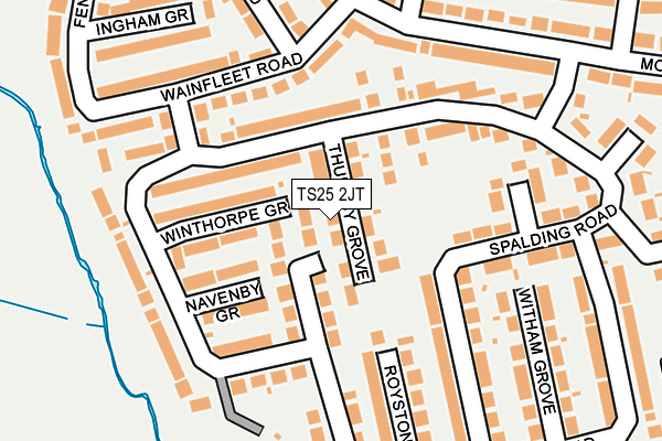 TS25 2JT map - OS OpenMap – Local (Ordnance Survey)