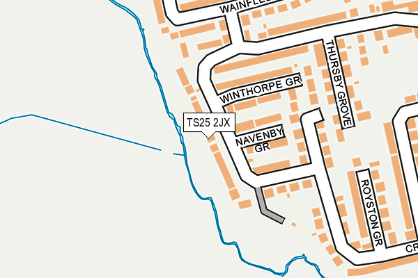 TS25 2JX map - OS OpenMap – Local (Ordnance Survey)