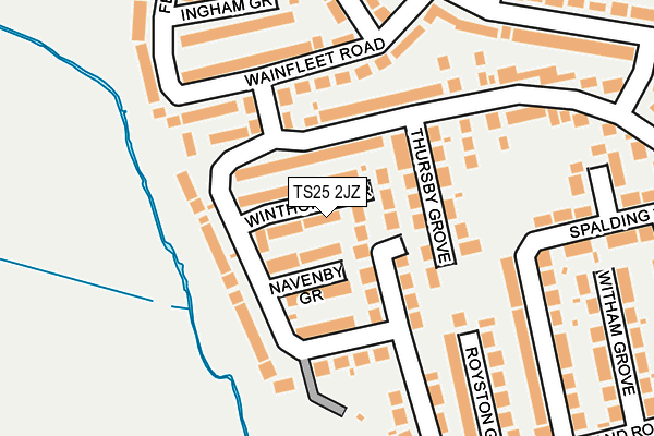 TS25 2JZ map - OS OpenMap – Local (Ordnance Survey)
