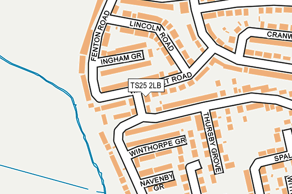 TS25 2LB map - OS OpenMap – Local (Ordnance Survey)