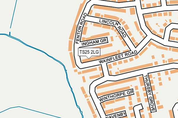 TS25 2LG map - OS OpenMap – Local (Ordnance Survey)