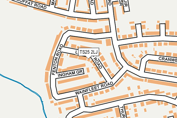 TS25 2LJ map - OS OpenMap – Local (Ordnance Survey)
